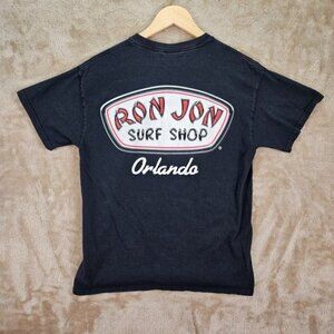 Ron Jon Surf Shop Mens T-Shirt Size M Black Orlando Florida Cotton Short Sleeve